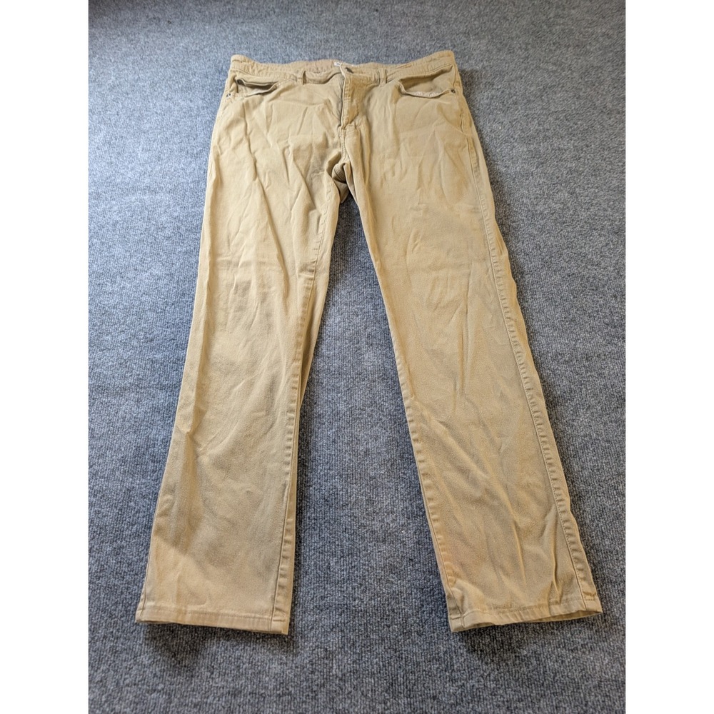 Peter Millar Mens Pants Size 36 Tan Stretch 5 Pocket Chino Trousers